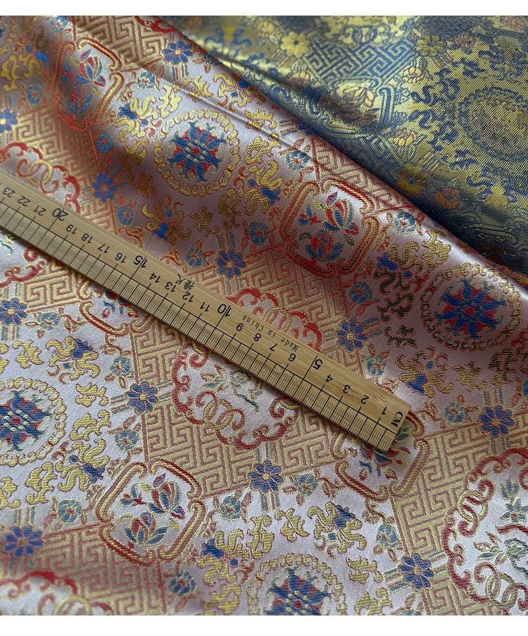 Chinese Brocade Fabric | Window Motif Jacquard, Hanfu Cheongsam Material