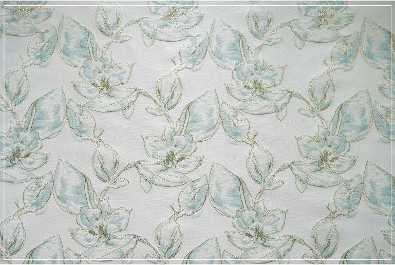 Flower Jacquard Fabric: 3D Texture Polyester, 57" Wide