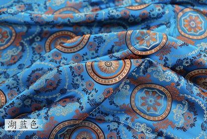 Roulette Flower Jacquard Fabric: Silk Rayon Sewing Material