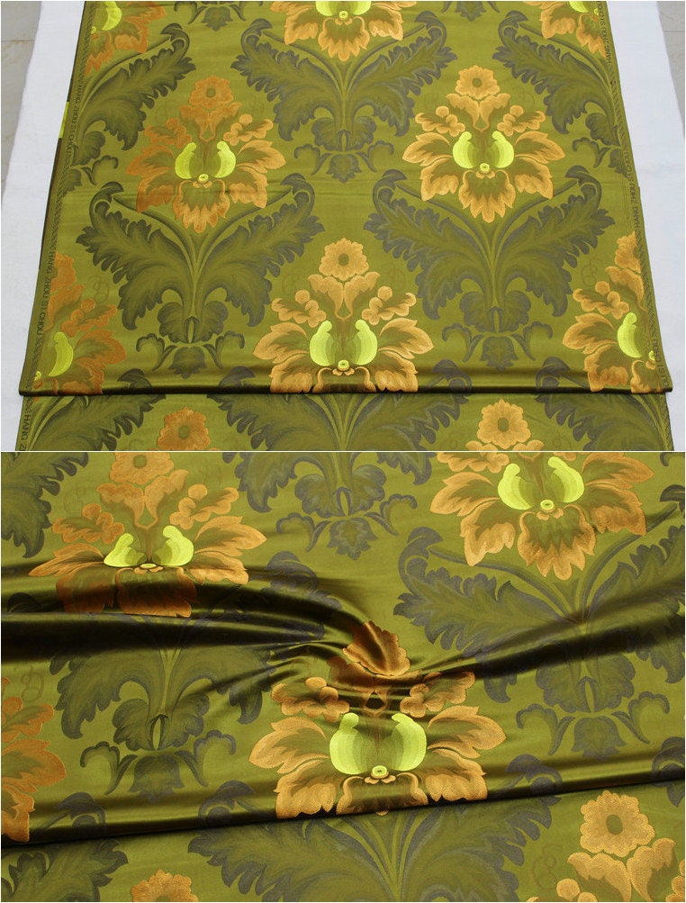 Silk Brocade Fabric: 29.5"W European Palace Pattern, Upholstery & Costume
