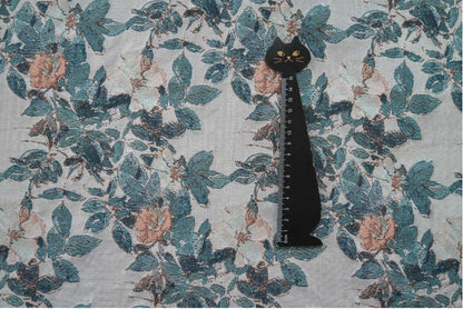 Tissu jacquard lurex à motif floral : revêtement tissé en relief 3D, 165 cm de large