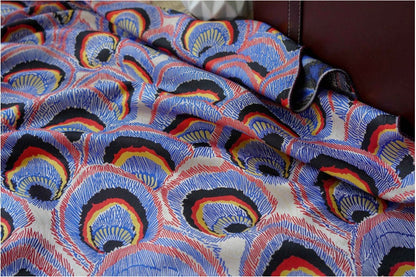 Tissu Plume de Paon : mélange de rayonne teint en fil, 150 cm de large – au mètre