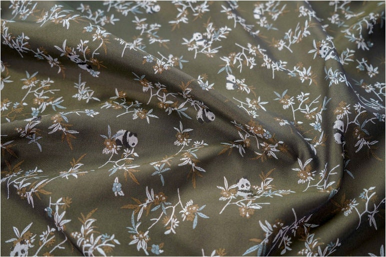 Panda Bamboo Jacquard Fabric: Rayon Blend, 57" Wide