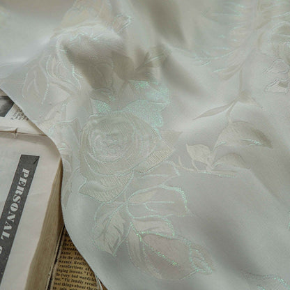 Gold Thread Floral Jacquard Fabric: 3D Texture, 63" Wide By The Meter