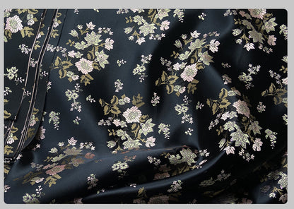 Pink Floral Brocade Fabric: Shiny Rayon Chinese Silk (By The Meter)