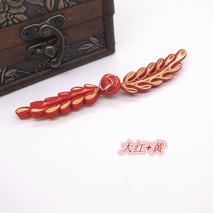 Handmade Satin Leaf Sewing Frog Closures: Cheongsam Knot Buttons