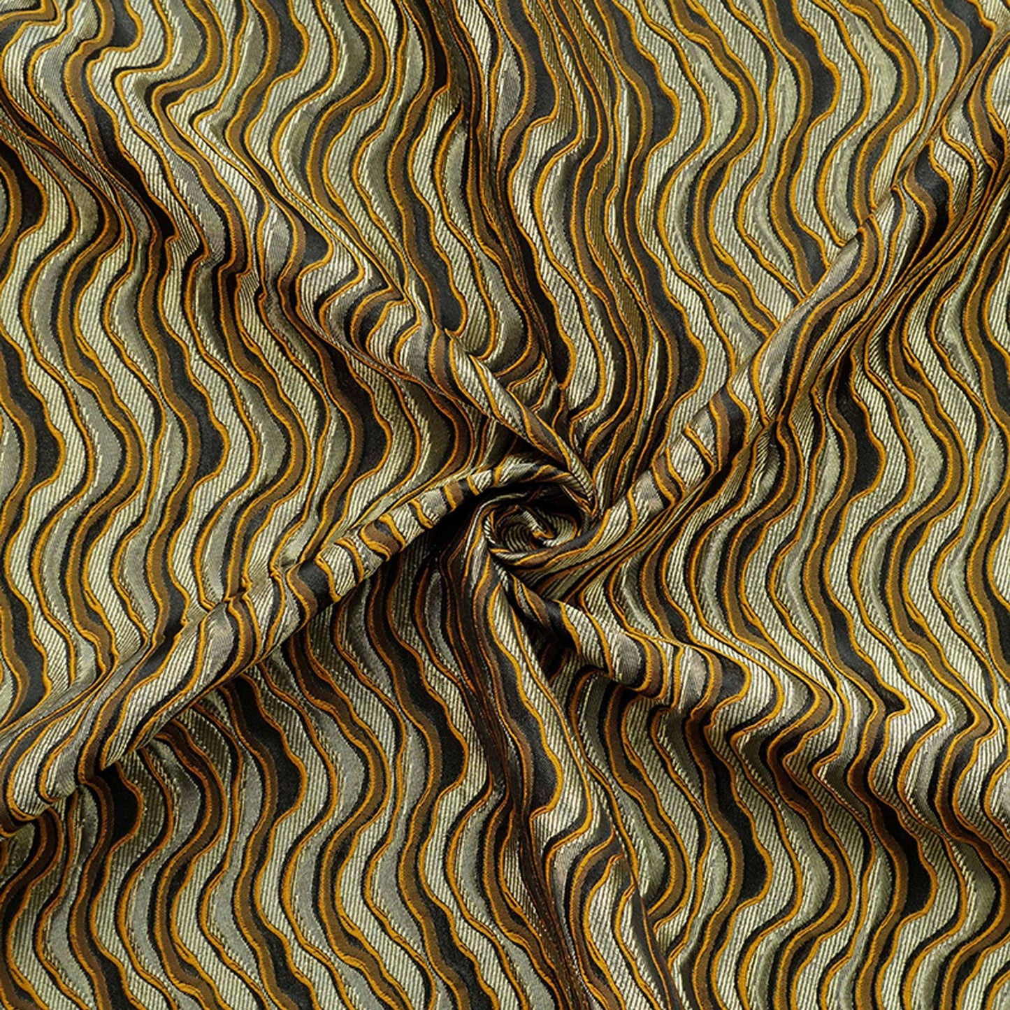 Tissu jacquard à vagues vintage - Tissu texturé 3D en relief pour la couture bohème, l'ameublement et les loisirs créatifs, 140 cm de large