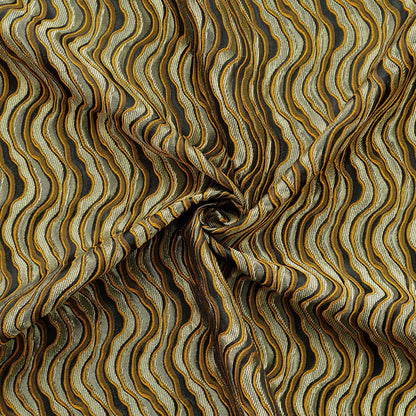 Tissu jacquard à vagues vintage - Tissu texturé 3D en relief pour la couture bohème, l'ameublement et les loisirs créatifs, 140 cm de large