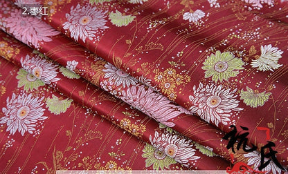 Chrysanthemum Damask Jacquard Brocade Fabric: Kimono Sewing Material