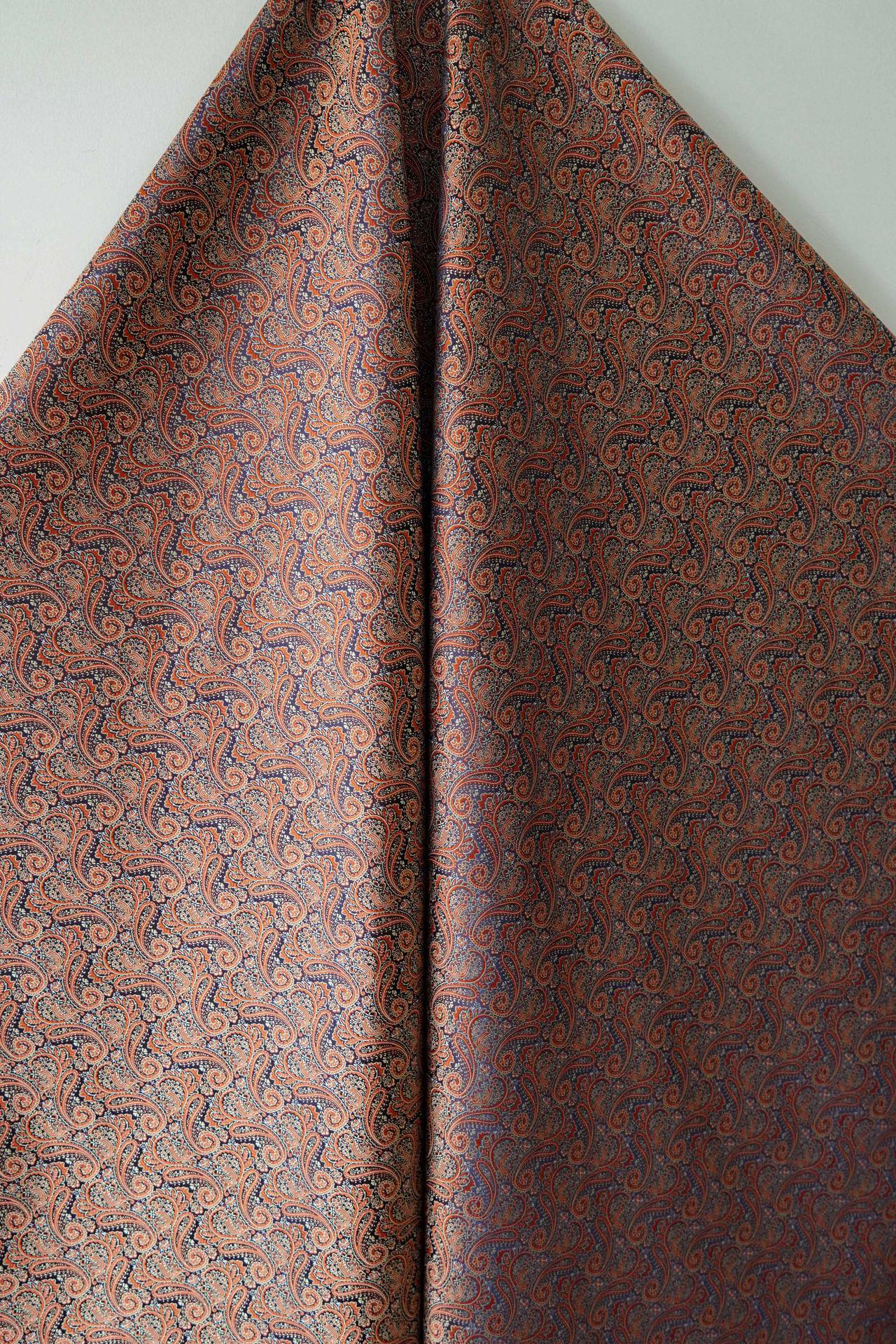 Tissu jacquard à motif cachemire ethnique pour chemises et robes vintage, largeur 65 pouces