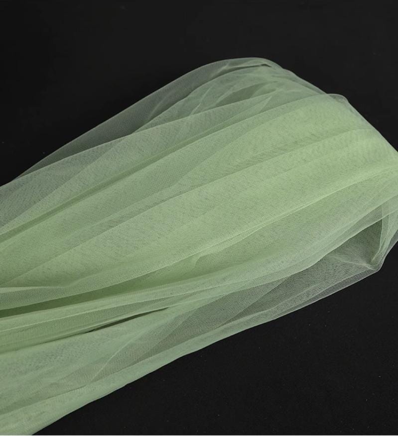 Green Sheer Gauze Mesh Fabric ��� Wedding & Party Decor, Drapi")