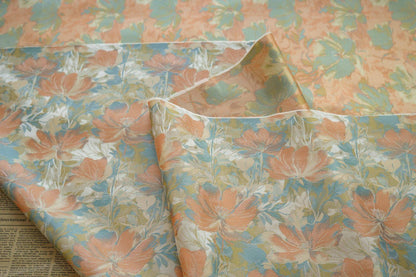 Tissu jacquard à motif floral : Feuilles d'automne, style peinture à l'huile, 157 cm de large