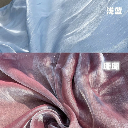 Glittering Space Galaxy Organza Fabric: Sheer Wedding Sewing Material