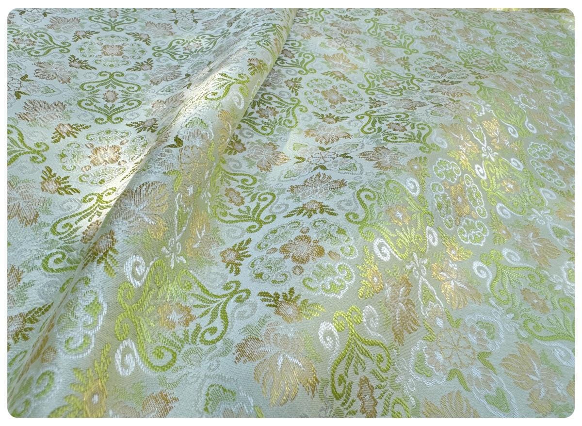 Dunhuang Baoxiang Brocade Fabric: 55"W Floral Upholstery, Costume, & Decor