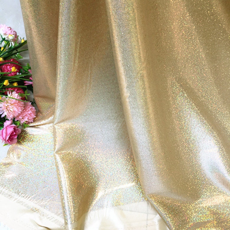 Glitter Mesh Fabric, 4-Way Stretch, Laser Knitted, 59" Wide