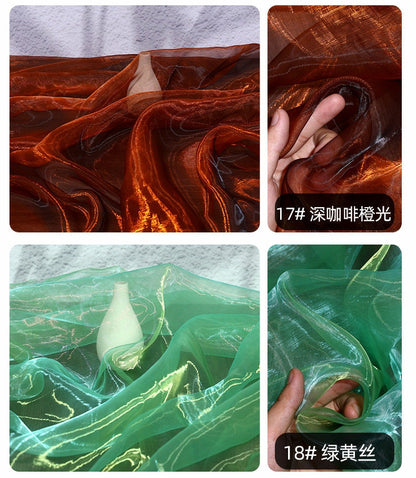 Two-Tone Organza Fabric: 59" Wide Glass Yarn for Sewing & Costumes