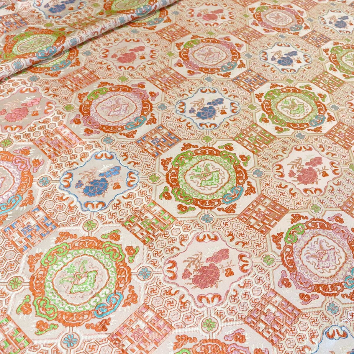 Brocade Rayon Fabric: 59"W Mongolian Tibetan Gown Material