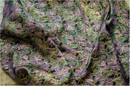 Gold Thread Floral Jacquard Fabric: 56" Wide Upholstery & Costume