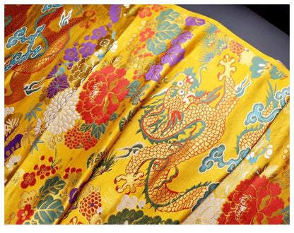Dragon Jacquard Satin Fabric: Silk Rayon Brocade, Costume Decor - Poppylollipop