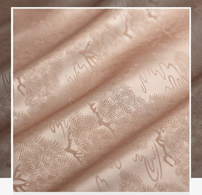 Pine Branch Silk Brocade Fabric: 35"W Damask, Upholstery & Sewing