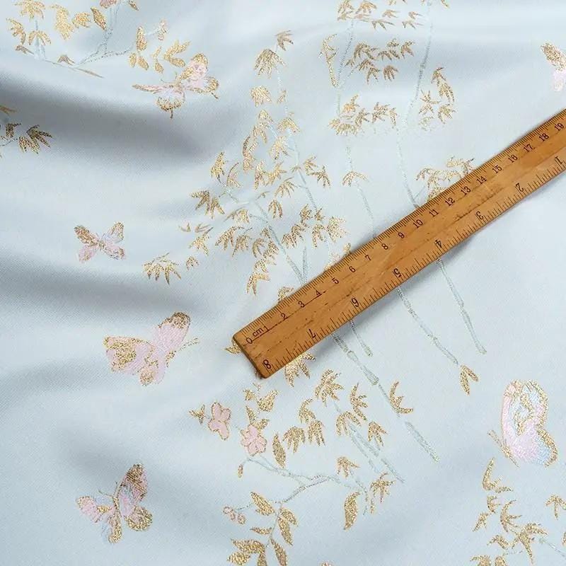 Butterfly Bamboo Brocade Fabric: 59"W Tibetan Style Drapery