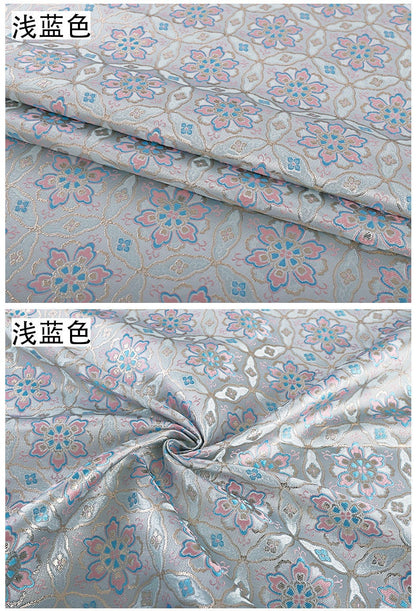 Floral Brocade Fabric: 59"W Dunhuang Baoxiang Style