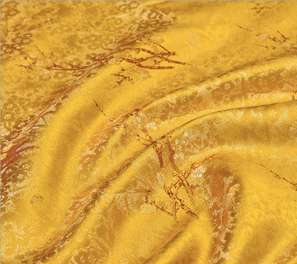 Tissu brocart à fleurs de prunier : matériau de couture en rayonne multicolore pour cheongsam et qipao.