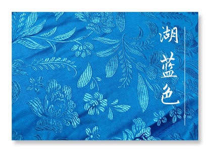Brocart de soie à motif floral et feuilles, largeur 75 cm, vendu au mètre