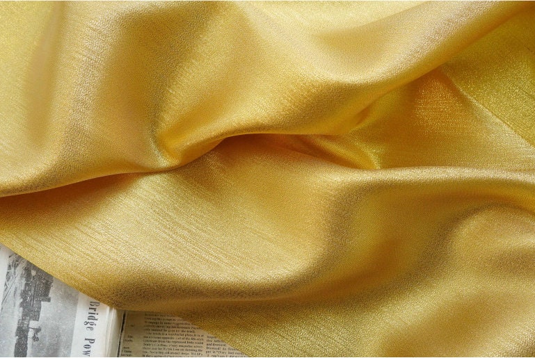 Gold Brocade Fabric: 59"W Japanese Nishijin Woven Rayon