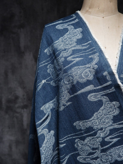 Jacquard Denim Fabric: 3D Woven Cotton, Upholstery & Sewing (65")