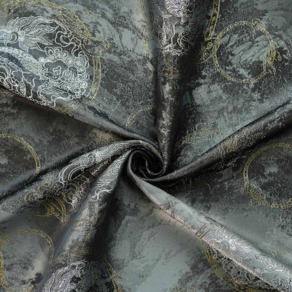 Tissu brocart Nishijin Ori : motif pavillon japonais, 152 cm de large, mélange de rayonne