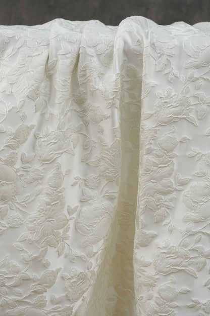 Romantic Off-White Embossed Rose Jacquard Fabric ��� Upholstery, Quilting & Home Dec"Wide