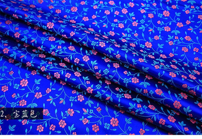 Floral Silk Brocade Fabric: Delicate Tangled Flowers, 45"W