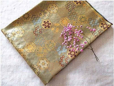Handmade Embroidered Brocade Fabric: Tibetan Robes, Shrines (29.5"W)