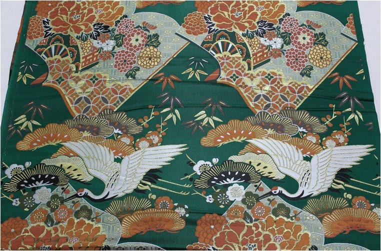 Crane Jacquard Satin Fabric: Japanese Style Sewing & Upholstery