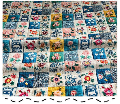 Floral Print Cotton Fabric: Quilting, Patchwork Material (55" Wide)
