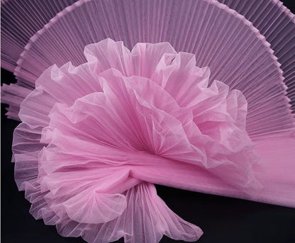 Pleated Organza Fabric: 63" Wide Stiff Designer Material