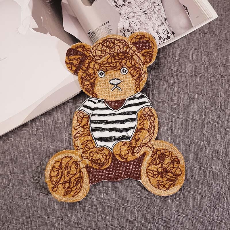Teddy Bear Embroidered Patch: DIY Clothing Decor