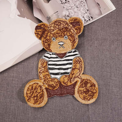 Teddy Bear Embroidered Patch: DIY Clothing Decor