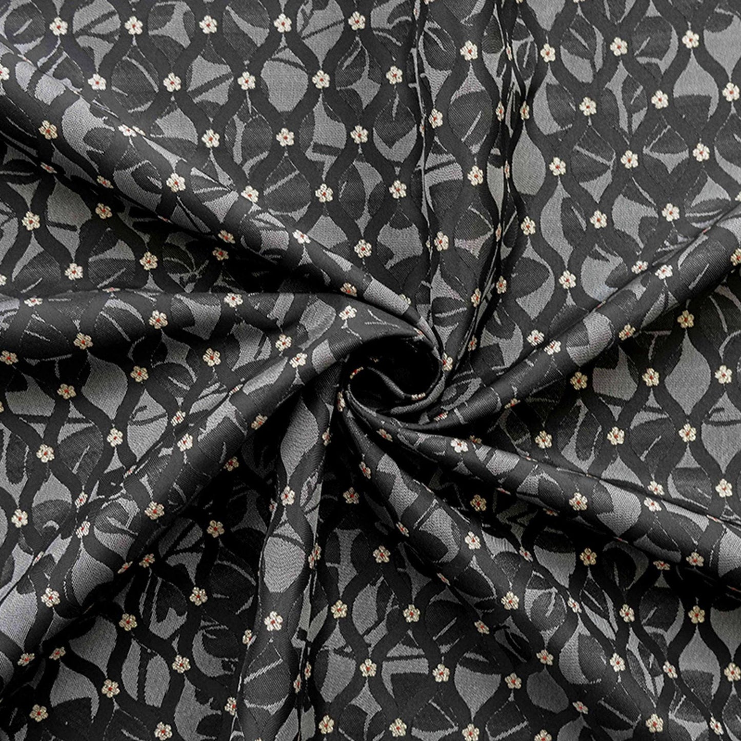 Tissu jacquard brocart ondulé rétro - Matériel de couture à motifs floraux