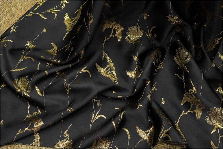 Gold Thread Jacquard Fabric: 3D Embossed Woven Upholstery, Costume, Decor