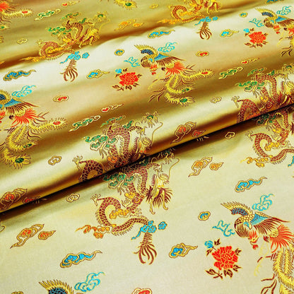 Dragon & Phoenix Brocade Fabric: Auspicious Upholstery, Costume, Decor