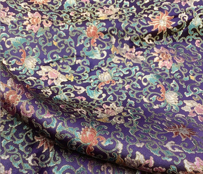 Chinese Brocade Fabric: Handmade Silk Rayon Blend, 55" Wide