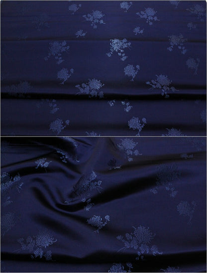 Tissu brocart chrysanthème : Revêtement d'ameublement Cheongsam de style folklorique (largeur 29,5")