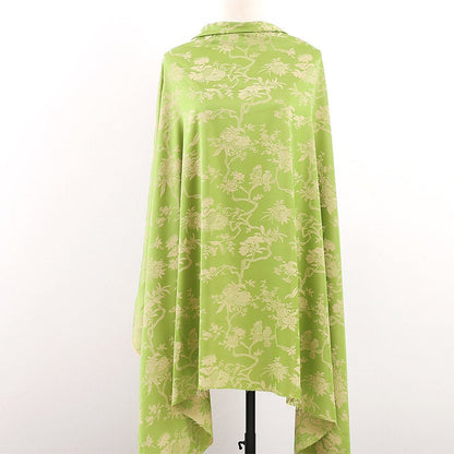 Tissu damassé à motifs d'oiseaux et de fleurs : imprimé en fil rouge nuage, 150 cm de large