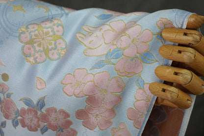 Golden Song Brocade Jacquard ��� Jade Rabbit and Begonia Blossom Desi"Wide