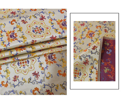 Floral Brocade Fabric: 59"W Chinese Silk Rayon Damask