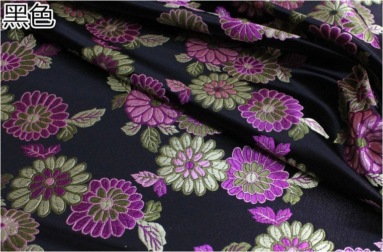 Chrysanthemum Brocade Fabric: 29.5" Wide Satin Silk Cheongsam Upholstery