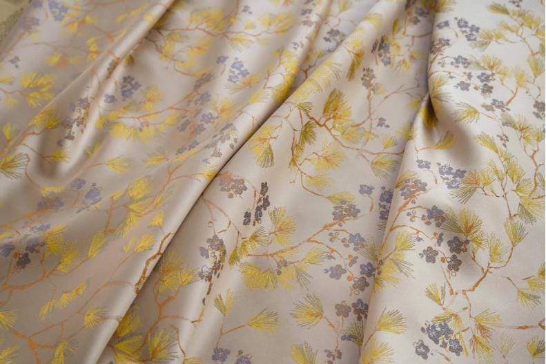 Tissu jacquard Palace : motif pin damassé, largeur 150 cm - au mètre