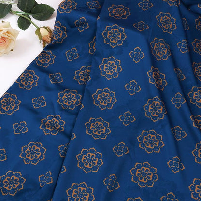 Tissu brocart jacquard pivoine : mélange de rayonne pour la confection de robes cheongsam, largeur 140 cm